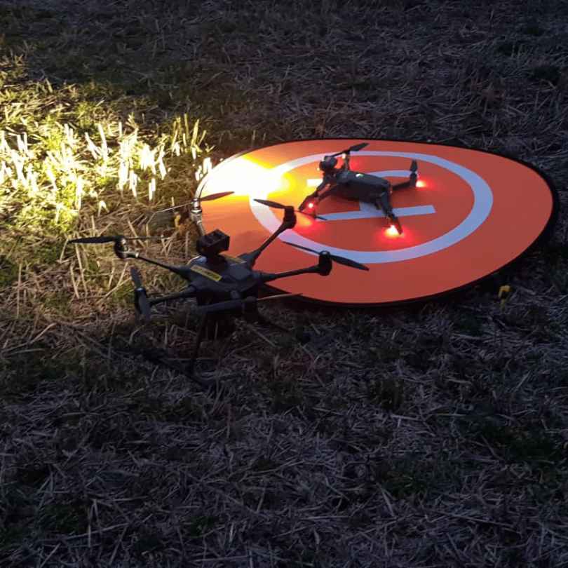 2 of my drones on landing pad at night 1 30 11zon