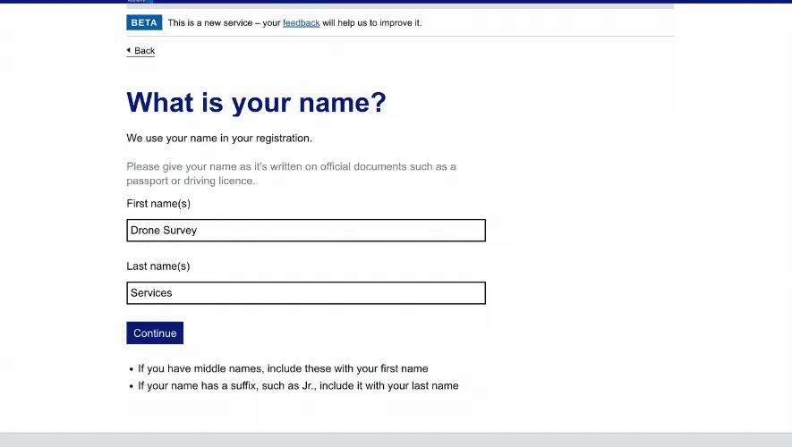 Provide Your Legal Name