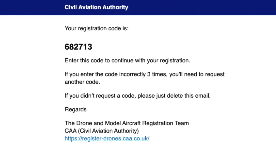 Verify Your Email For Registering Operator Drone ID