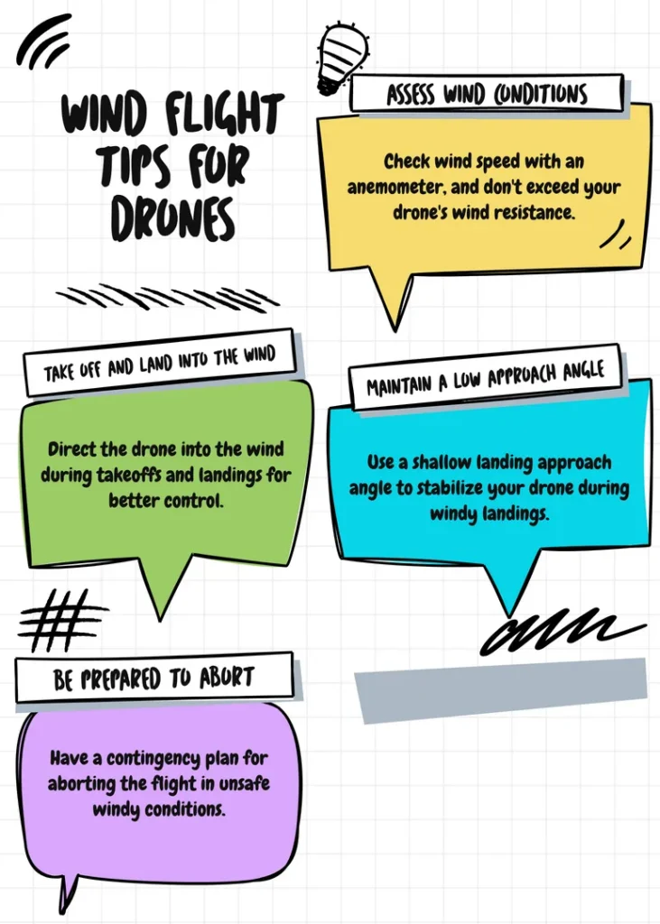 infographic for flying a drone in the wind